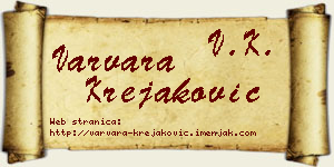 Varvara Krejaković vizit kartica